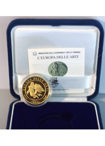 2004 - Italia 50 Euro Oro Proof Europa Delle Arti - Danimarca - Confezione e Certificato di Garanzia